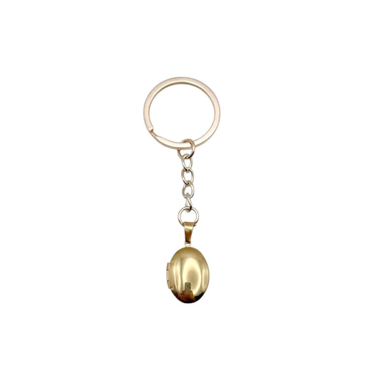 Collar Relicario - Oval Liso Dorado