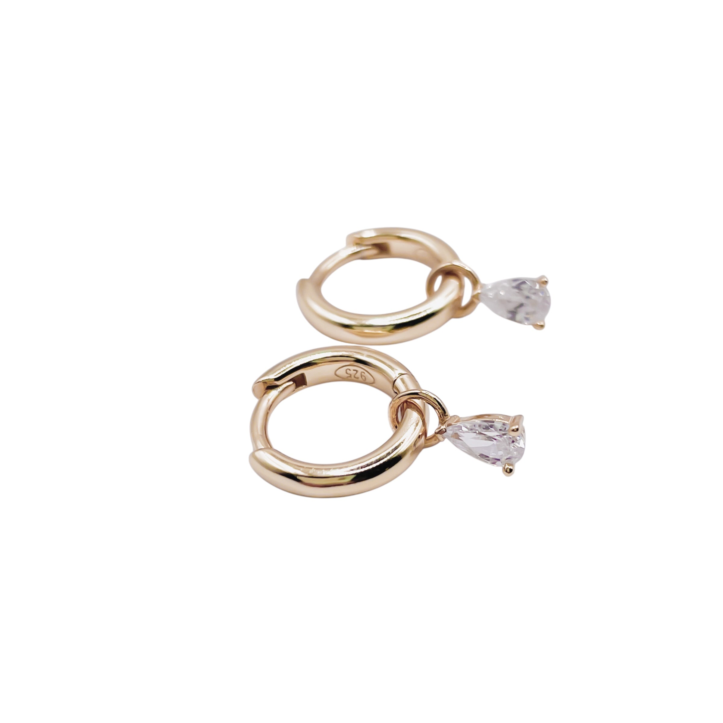 Aretes Bugambilia - plata con baño de oro