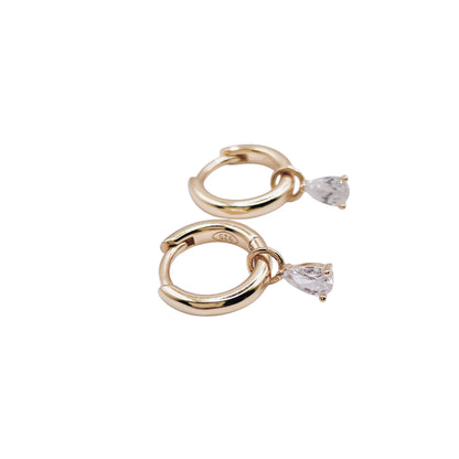 Aretes Bugambilia - plata con baño de oro