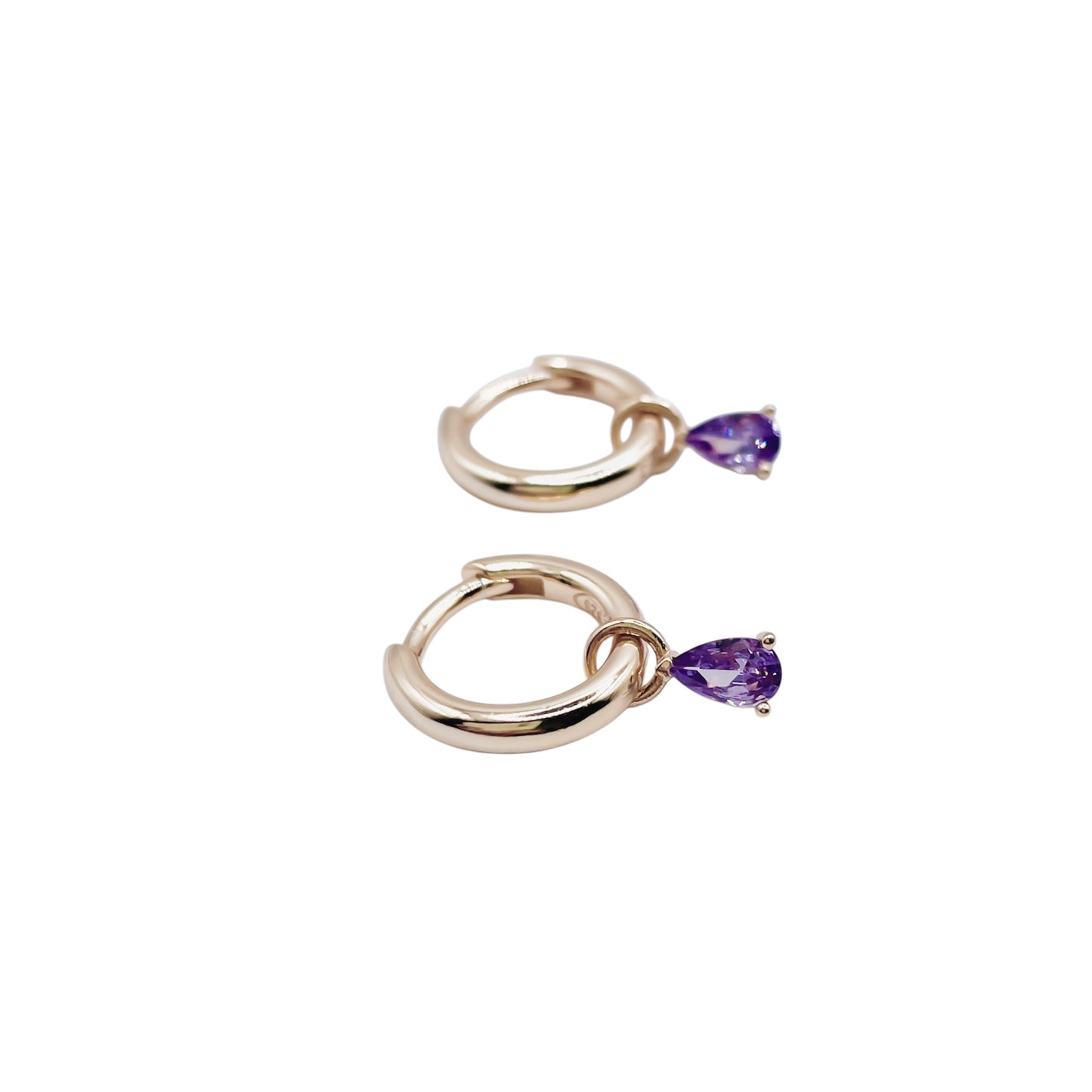 Aretes Bugambilia - plata con baño de oro