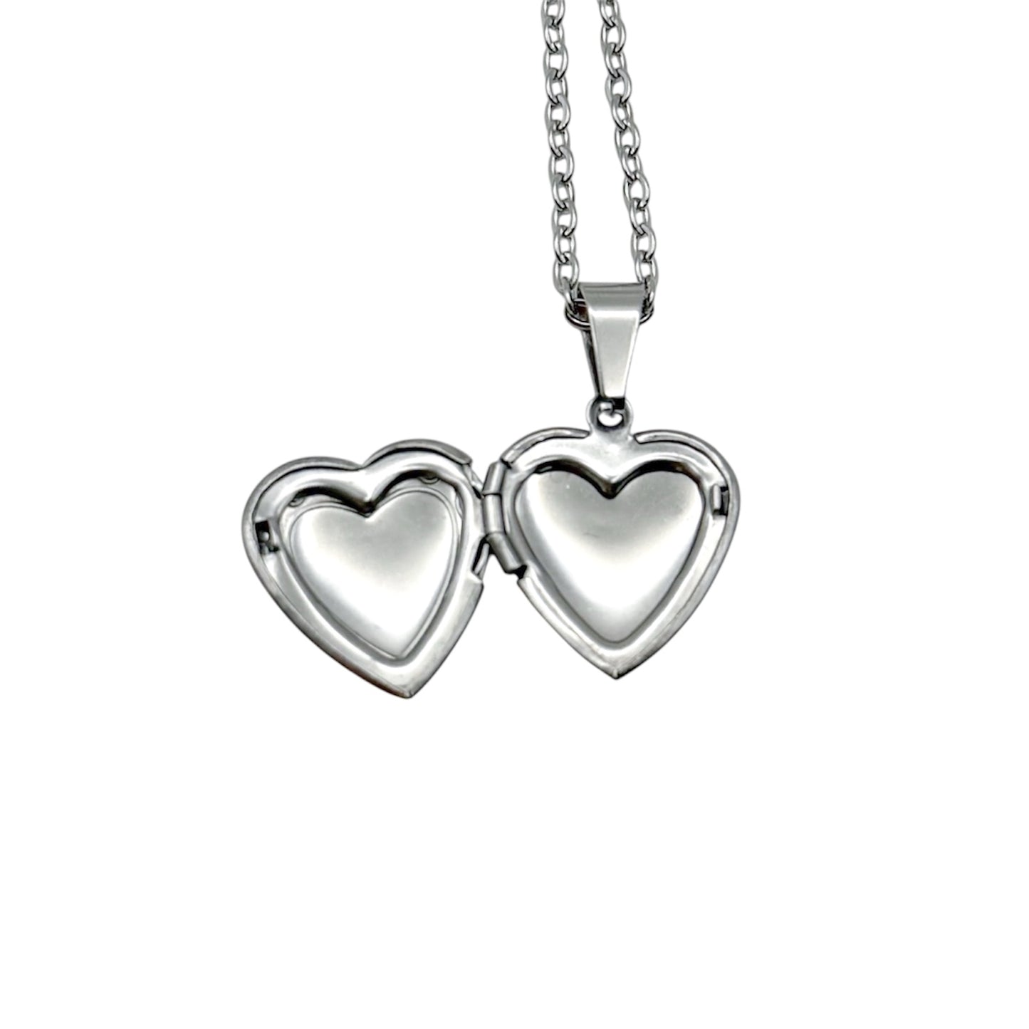 Collar Relicario - Corazón Mágico Plateado