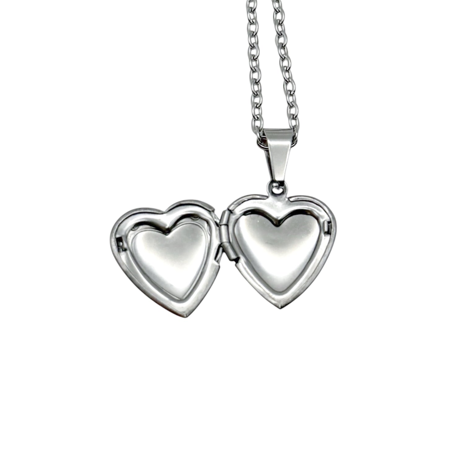Collar Relicario - Corazón Mágico Plateado