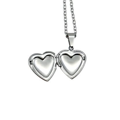 Collar Relicario - Corazón Mágico Plateado