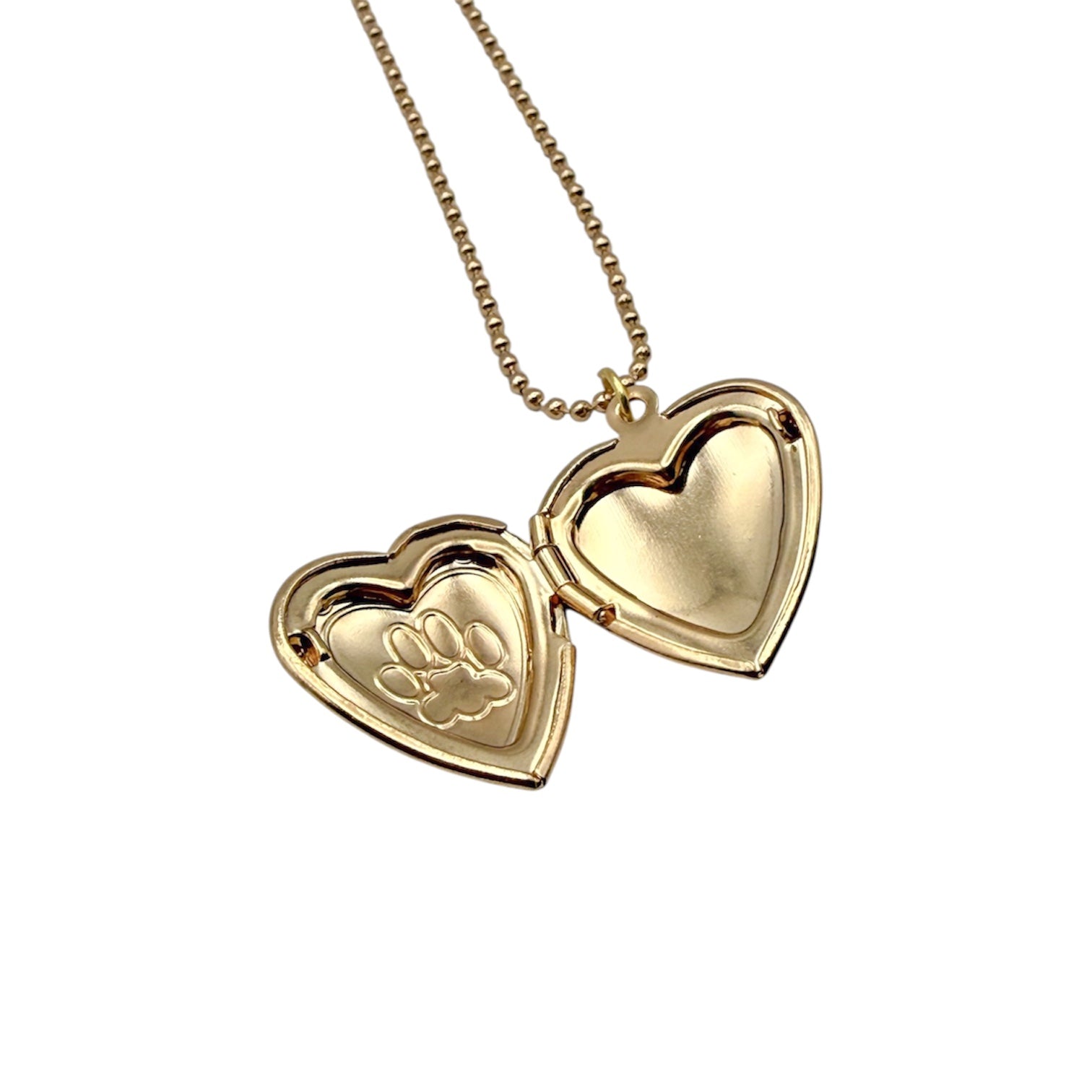Collar Relicario - Corazón Huellita Dorado