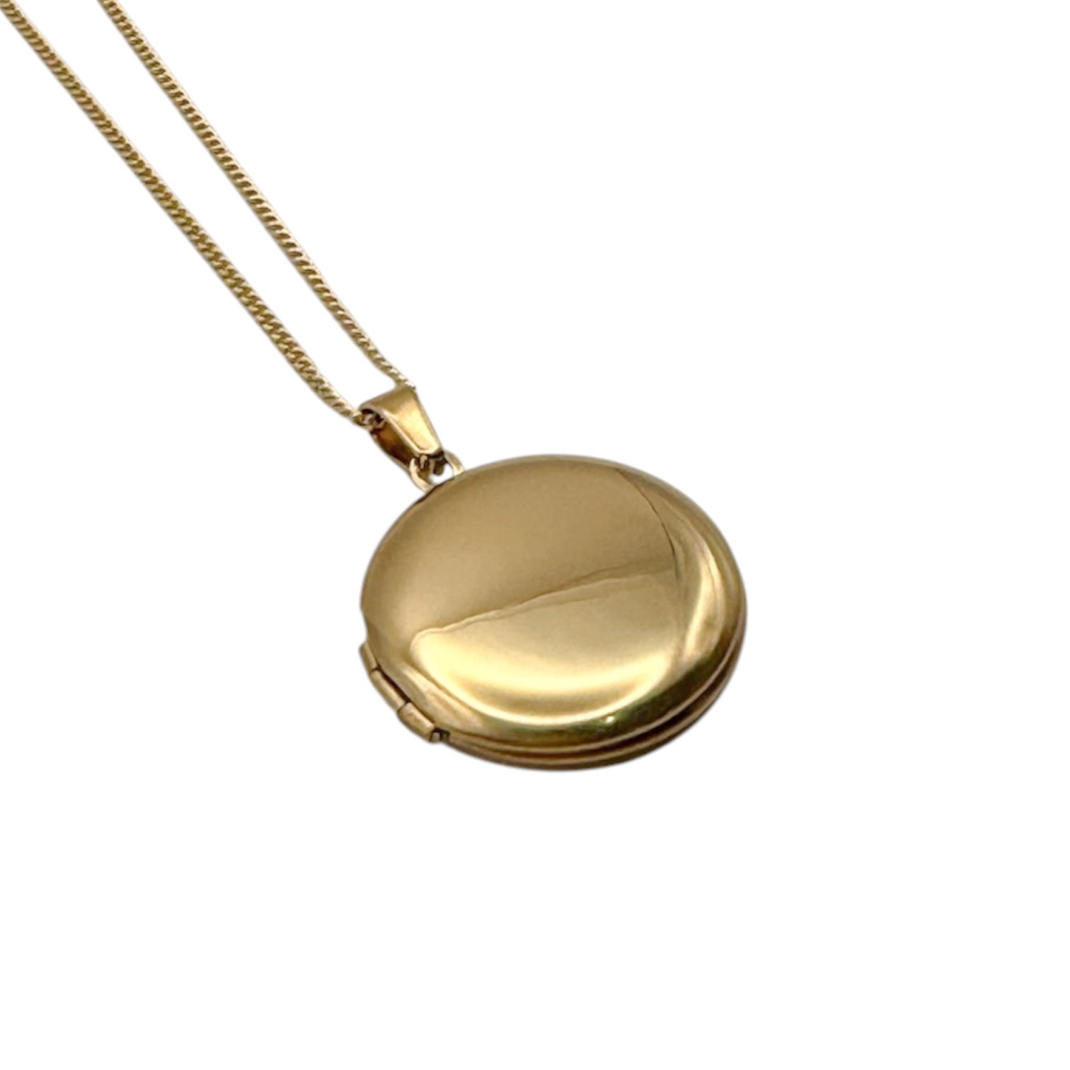 Collar Relicario - Círculo Liso Dorado