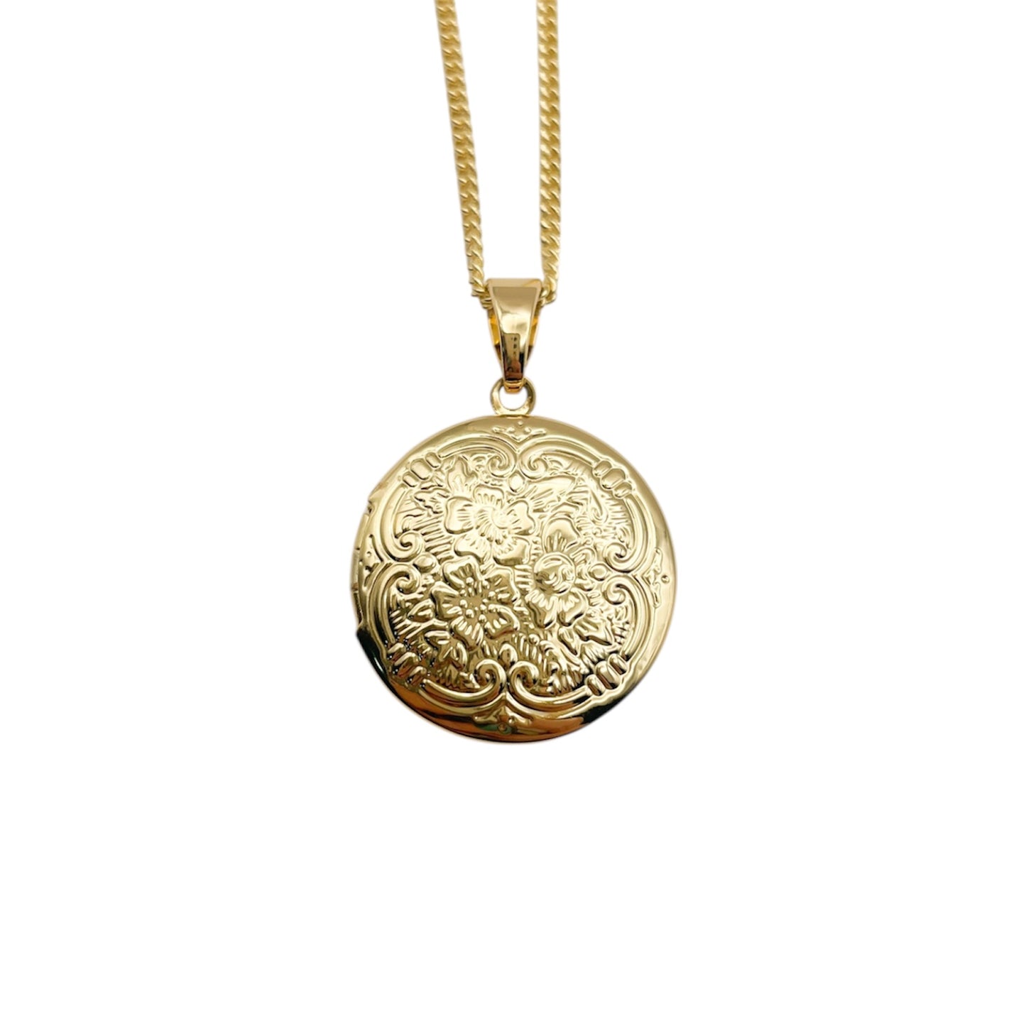 Collar Relicario - Redondo Floral