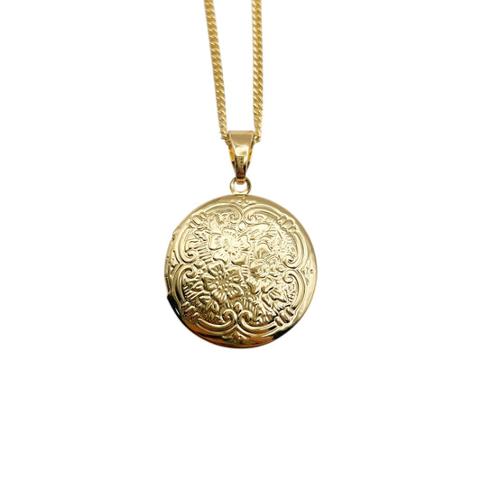 Collar Relicario - Redondo Floral