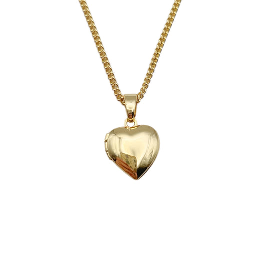 Collar Relicario - Corazón Liso Super Mini