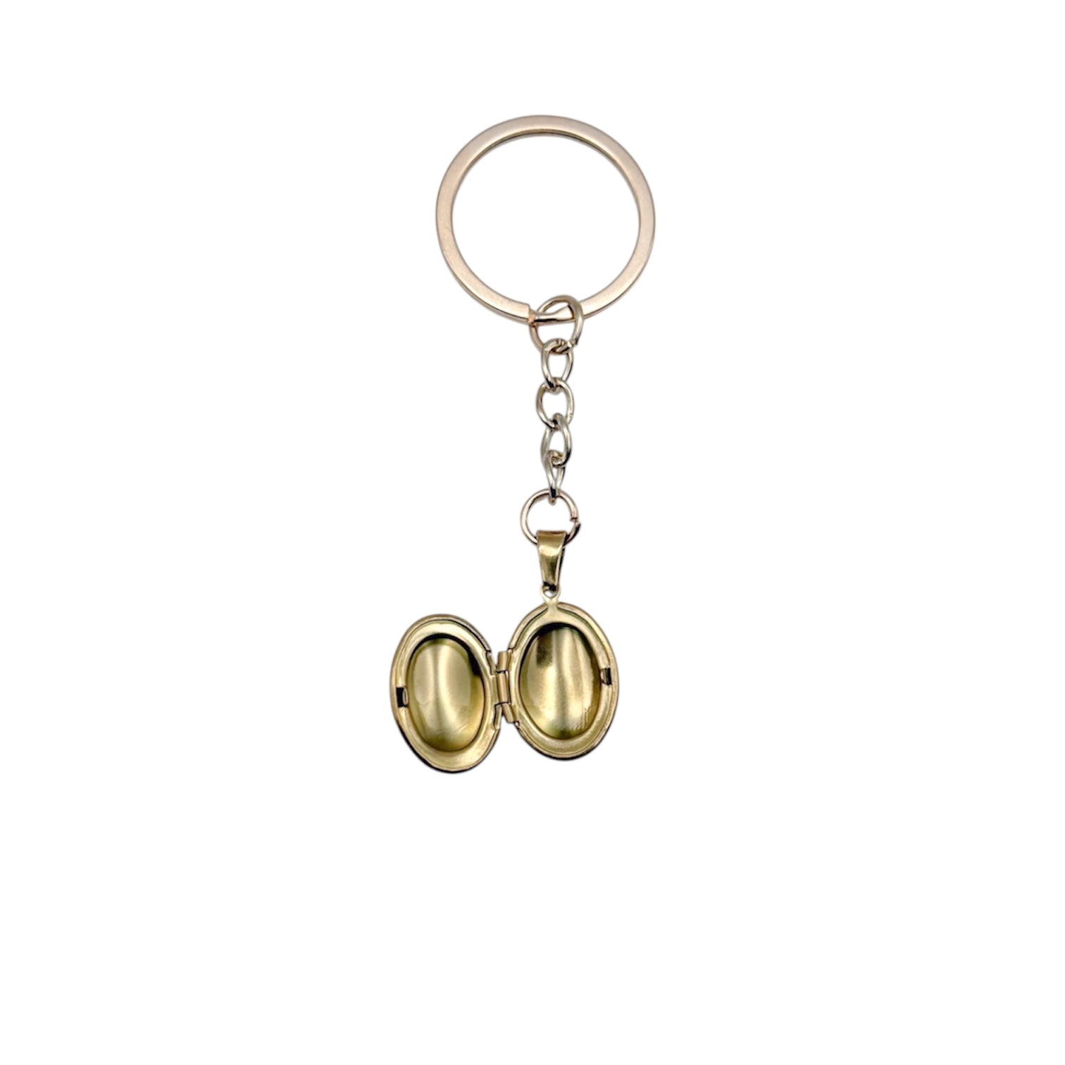 Collar Relicario - Oval Liso Dorado